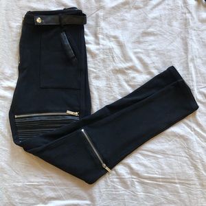 MANIERE DE VOIR | suede moto legging pants